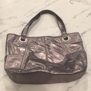 Fossil shimmering silver metallic purse